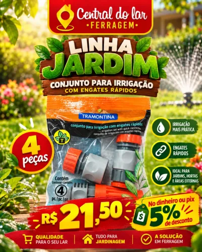 Conjunto para Irrigação Tramontina com Engates Rápidos