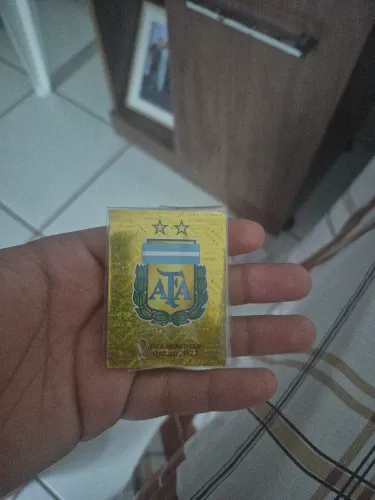Figurinha escudo da Argentina copa de 2022 item de colecionador 
