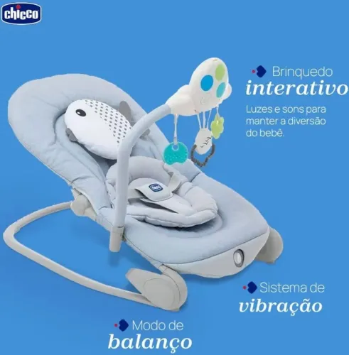 Cadeira de Descanso Chicco com Vibração e Brinquedo Musical - Excelente Estado