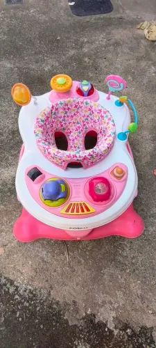 Andador cosco kids goal welker 4 em 1 rosa 