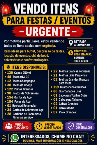 Itens para festas e eventos