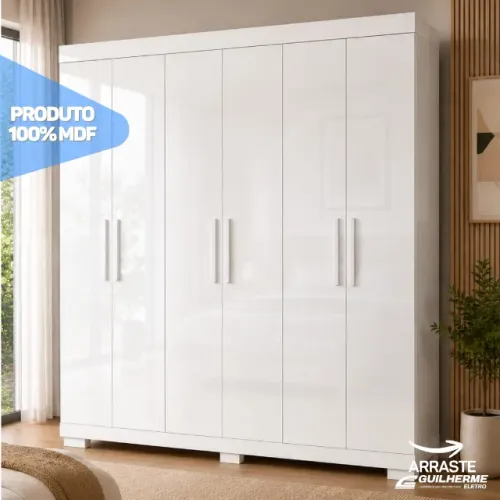 Guarda Roupa 6 Portas Gavetas Internas 100%MDF Produto De Fábrica