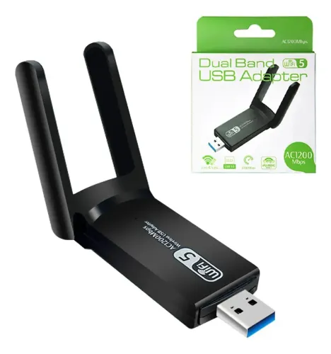 Adaptador Wifi Para Pc Usb 5ghz Dual Band 1300mbps Com Anten