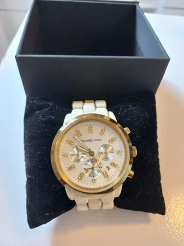 Relógio Michael Kors Branco com Dourado