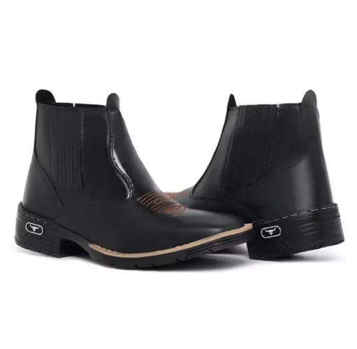 Botina Texana Masculina Country Couro Eco - Nº 39