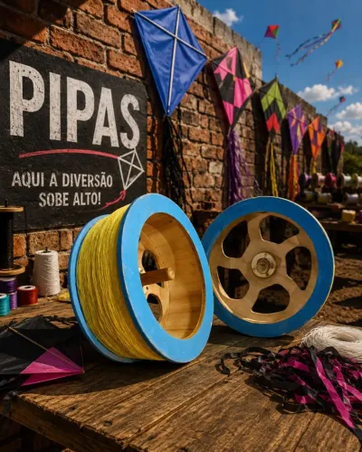 Vende-se carretilha para pipas junto com a linha de 600 jards