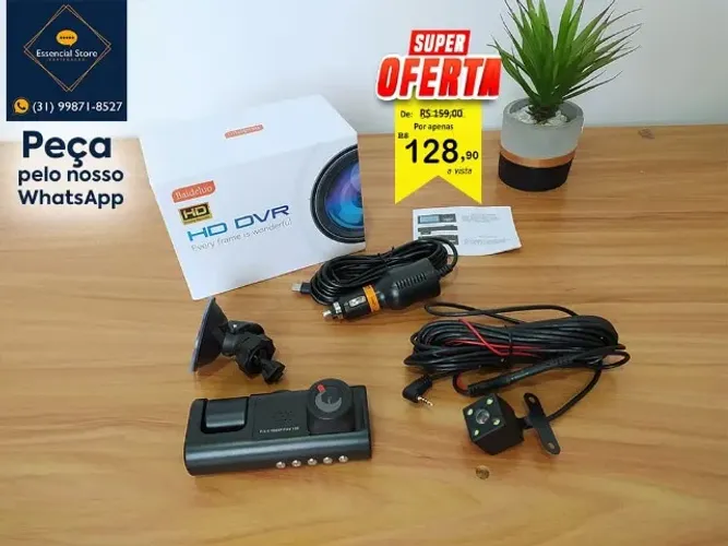 Câmera Automotiva Veicular Carro 3 em 1 HD V.Noturna 1080p  - PROMOÇÃO!