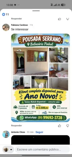 Pousada Serrano - Balneário Pinhal - kitnets completos 
