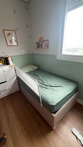Cama solteiro box baú e colchão