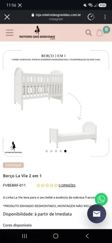 Berço 3 em 1 - vira mini cama
