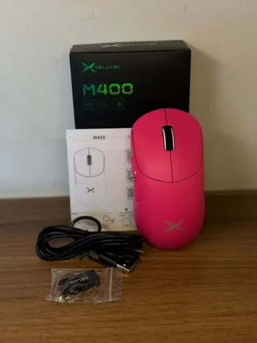 Mouse Gamer Delux M400 Rosa - 24.000 DPI Tri-Mode