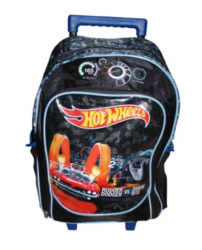 Mochila Infantil Hot Wheels com rodinha 