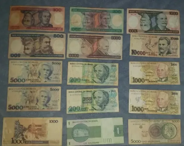 Lote Grande Cédulas Brasileiras Antigas - Cruzeiros e Cruzados