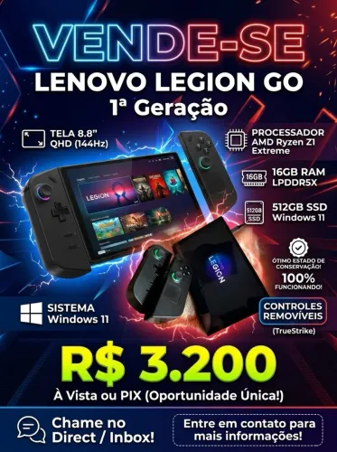 LEGION GO 16gb ram 512gb armazenamento