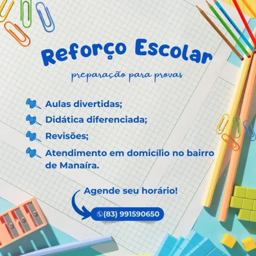 Reforço escolar - preparação/revisão para provas