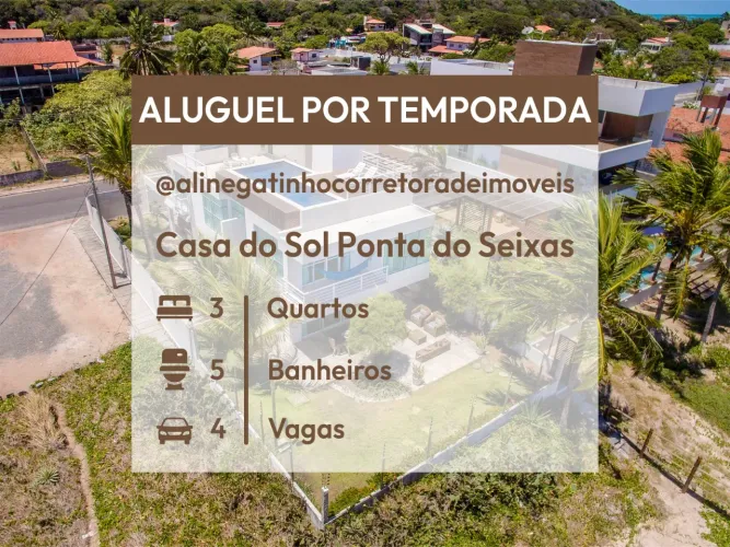 Casa de Alto Padrão com 487m² à Beira-Mar na Ponta do Seixas para temporada João Pessoa,