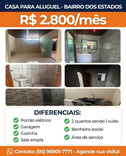 Aluguel casa Bairro dos Estados