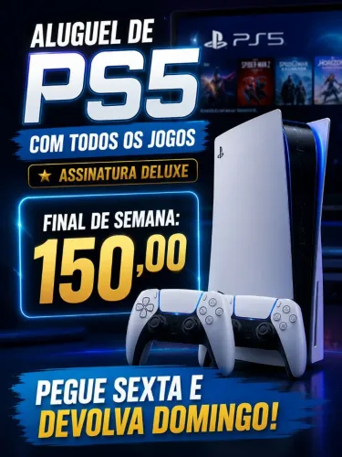 Alugo PS5 com todos os jogos liberados.