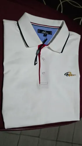 Camisa polo branca Roussini IMPORTADA