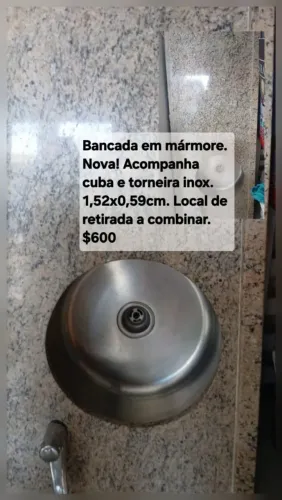 Bancada marmore bege bahia
