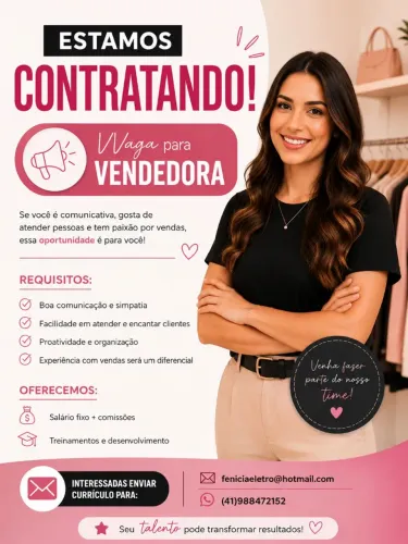 Vaga para vendedora