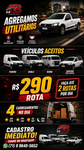 VAGAS PARA MOTORISTAS AGREGADOS #Utilitário Próprio