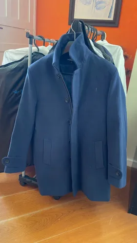 SOBRETUDO CASACO YVES SAINT LAURENT AZUL