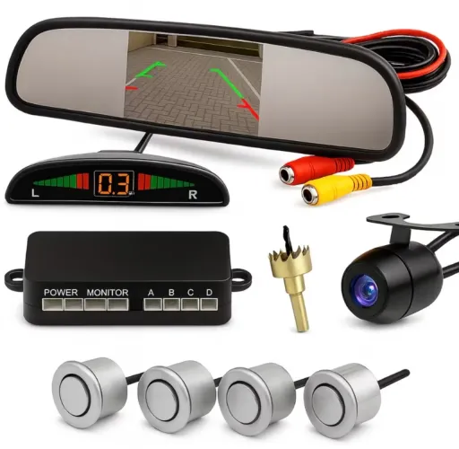 Kit sensor de estacionamento + câmera de ré