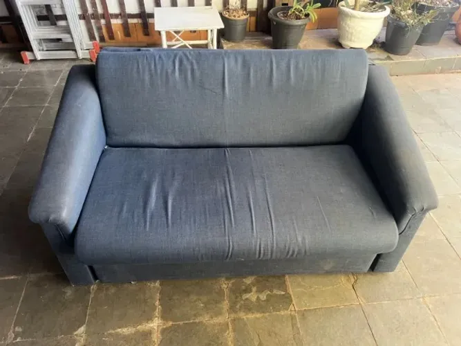 Sofá Cama azul Tok Stock retirar asa sul ou entrego de uber utilitário