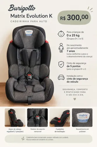 CADEIRINHA PRA CARRO BURIGOTTO