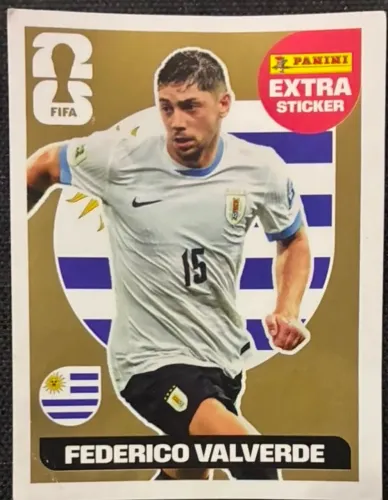 Figurinha Panini Extra - Federico Valverde ? Fundo Dourado | Nova 