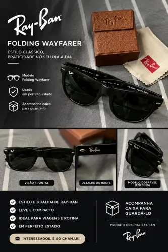 Óculos Ray-Ban Modelo Folding Wayfarer