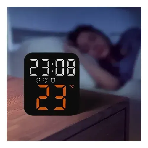 Relógio Mesa E Parede Digital Led Temperatura Alarme Umidade