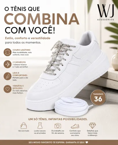 TÊNIS CASUAL BRANCO WJ 36