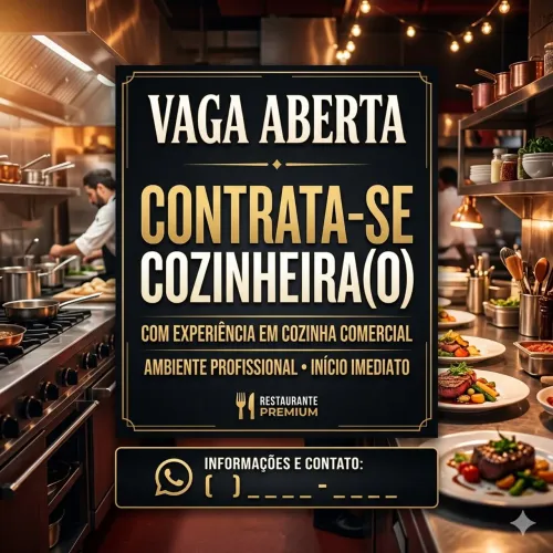 Contrata-se cozinheira profissional