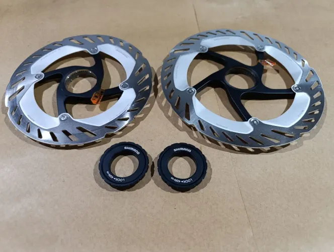 Par de discos Shimano RT- cl800 Japan Ice tech Freeza 180 e 160mm Center look mtb