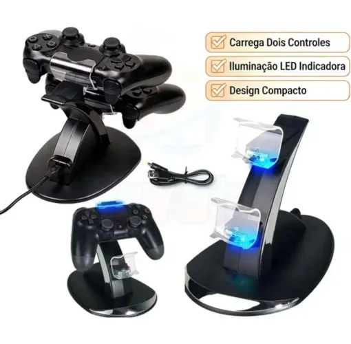 Suporte de Carregamento Duplo USB para PS4
