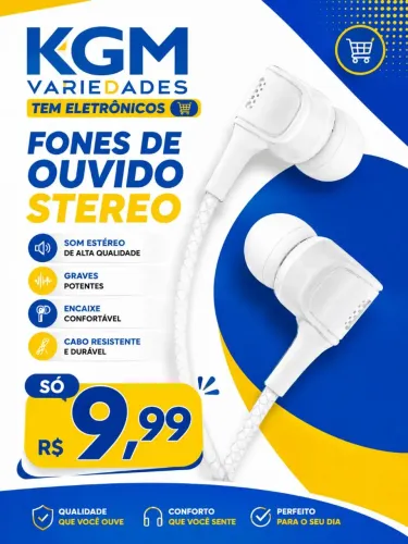 Fones de ouvido stereo