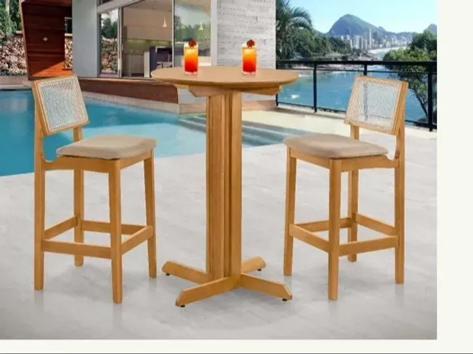 Conjunto Bistrô e Banqueta - Vellari Moveis - (Entrega imediata)