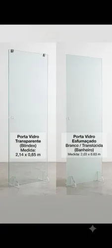 PORTA BLINDEX DE VIDRO TRANSPARENTE 2,14m x 0,65m