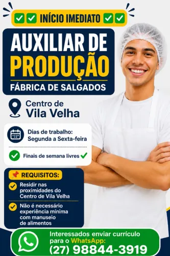 Auxiliar de Produção de Salgados