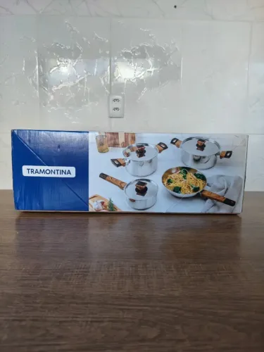 Jogo De Panela Tramontina Brava Baquelite Inox 4 Peças - Lacrado