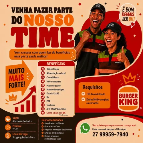 Vagas de Emprego(diversas localidades em Vila Velha)