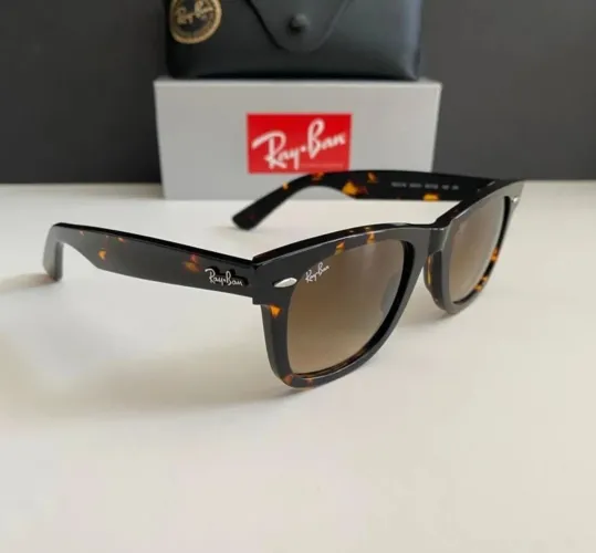 Ray ban oculos de sol unissex wayfarer tartaruga com lente marrom rb2140