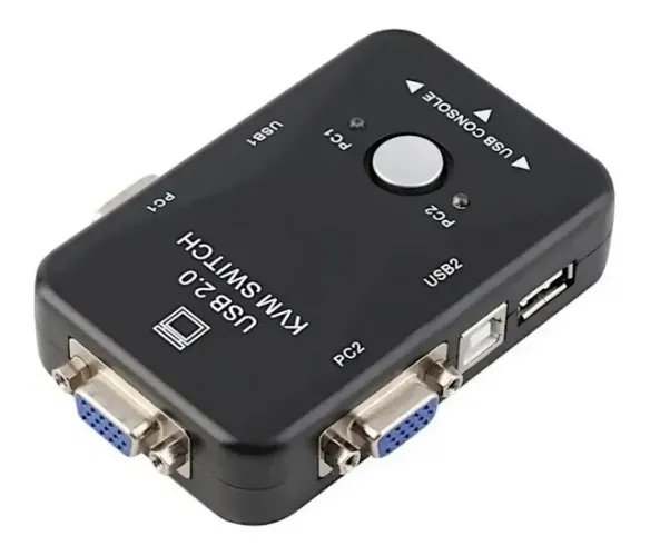 Chaveador Switch Kvm 2 Pc Vga X 1 Monitor, Teclado, Mouse