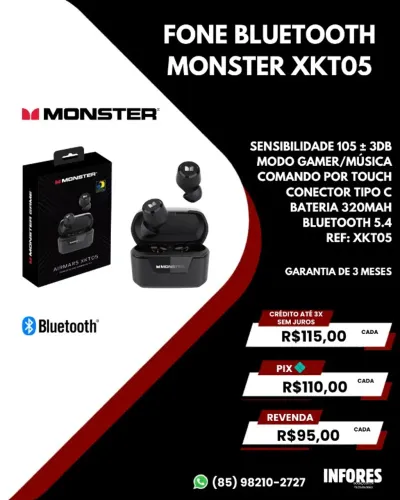 Fones bluetooth modelos variados
