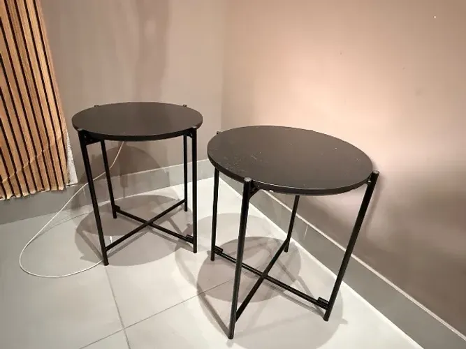 Mesa Lateral Redonda Articulada Moderna Dobrável Resistente