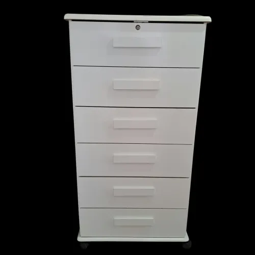 Cômoda Gaveteiro Branca com 6 Gavetas (1 com Chave) -