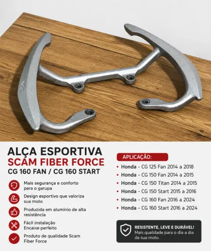 Alça Esportiva Scam Fiber Force para Honda CG 160 Fan/Start - Original - Excelente Estado