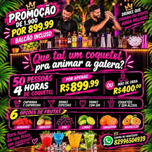 Barmen open bar ou mão de obra